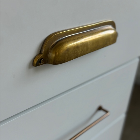 Vintage Brass Library Drawer Pulls Handles - Picture 2 of 2